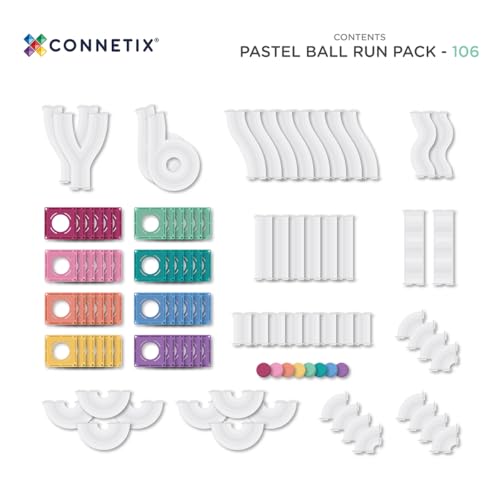 Connetix Magnetic Tiles Pastel Ball Run Pack, 106 Pieces — view 6