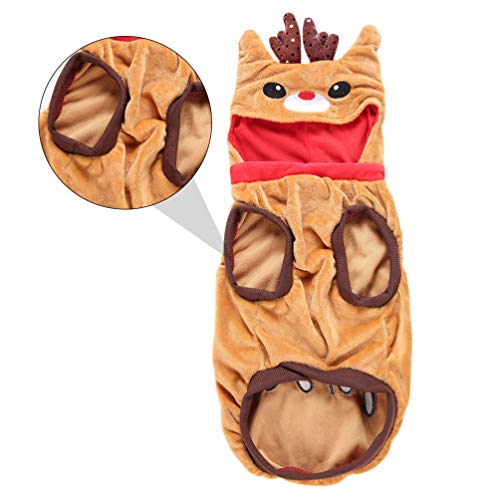 ULTECHNOVO Cachorro Fantasia de Rena de Natal Cachorro Alce SuÃ©ter Cosplay Roupas de PelÃºcia para