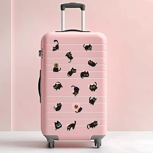 Image of Black Cat Sticker Roll - 1000 Pcs Cute Black Cat Flower Waterproof Vinyl Reusable Laptop Stickers Coloring Book Scrapbook Water Bottle Page Activity Pad Birthday Party Favors Kids Skateboard