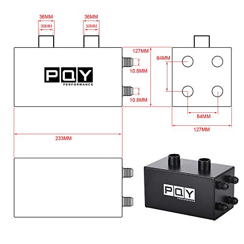 Pqy 4X An10 Inlet Oil Catch Can Reservoir Tank W/ Dual Breather Filter Baffled Tank Kit Battery-Size Compatible With Honda Acura #TOP2