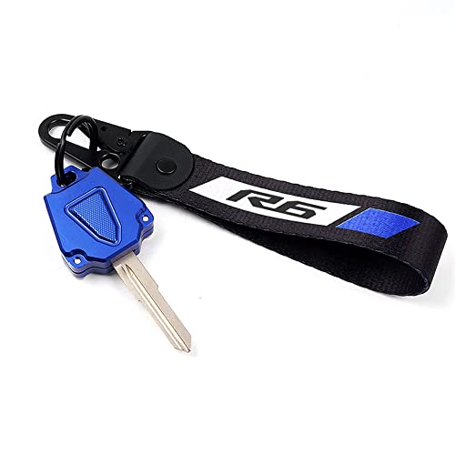 Image of Compatible with R6 YZFR6 YZF R6 R6S 1999-2021 2022 2023 2024 2025 Motorcycle Front Brake Fluid Reservoir Sock Cover Oil Cup Sock & Keyring Key Chain (Blue)