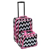 Rockland 2 Piece Expandable Luggage Set, Pink Chevron, One Size