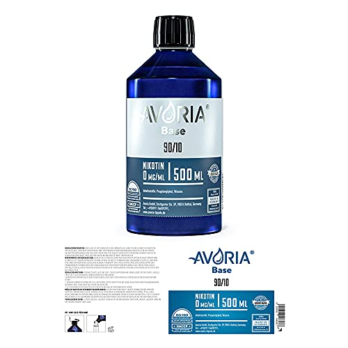 AVORIA – Liquid Base 90/10 zur Herstellung von eigenen Liquids für E-Zigaretten, Vaper und Dampfer | Basis - Made in… – Bild 3