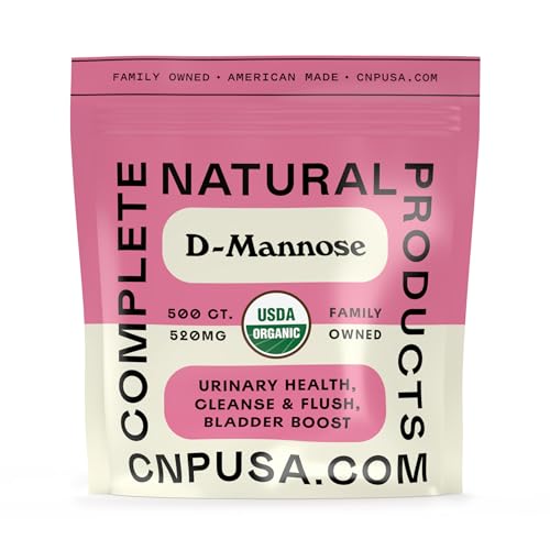 Image of D Mannose 520mg Capsules - Organic D Mannose Supplement for UT Support, Urinary Tract Bladder Health Pills, Plant Based Formula, Vegan Non GMO, No Fillers, 500 Capsule Count Made USA Certified Kosher