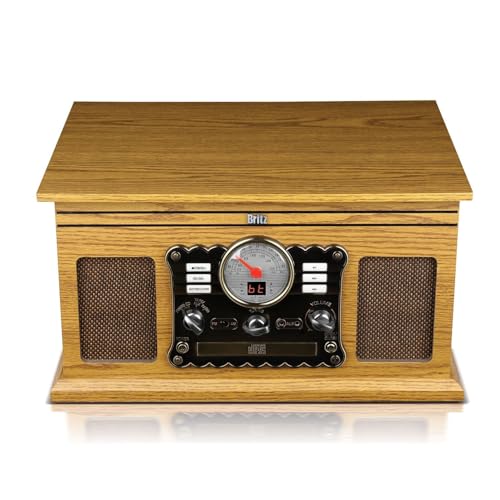 BRITZ Tourne-Disque Retro 2x50W- 33/45/78 Tours – USB SD/Bluetooth Radio FM/Lecteur CD/Cassette – 2 HP Stéréo – Bois - Les Beatles, Paul McCartney, John Lennon, RIngo Starr, George Harrison BRITZ Tourne-Disque Retro 2x50W- 33/45/78 Tours - USB SD/Bluetooth Radio FM/Lecteur CD/Cassette - 2 HP Stéréo - Bois – Image 5