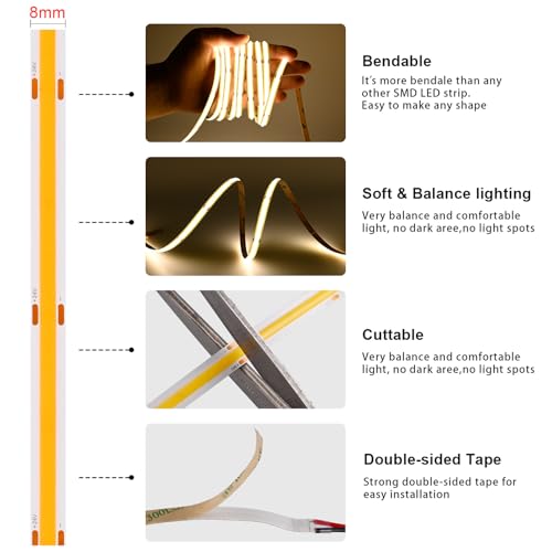 Tira de LED COB Flexible 20m Luz Natural miniatura 3
