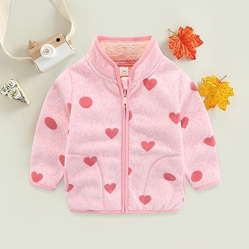 Kids Boys Girls Fleece Jacket Stand Collar Long Sleeve Zipper 𝗖artoon Print Coat Winter Warm Top with Pocket2