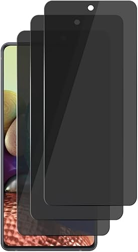 (No compatible con desbloqueo de huellas dactilares) Paquete de 3 protectores de pantalla de privacidad para Samsung Galaxy A71 5G / A71 5G UW anti