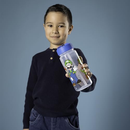 Scooli - Super Mario Kindergeschirr Geschenkset - Set bestehend aus Brotdose und Trinkflasche - ideal für Schule oder Kindergarten – ab 4 Jahren – aus Kunststoff – BPA frei