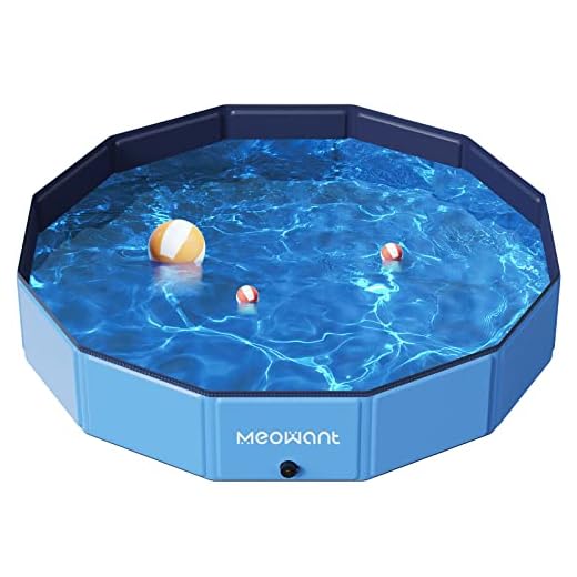 Meowant Piscina para Perros, Piscinas Plegables para Perros Grandes,Piscina de Baño para Mascotas, Bañera Portátil para Niños, Perros y Gatos para Interiores/Exteriores con 4pcs Parche (160 * 30CM)
