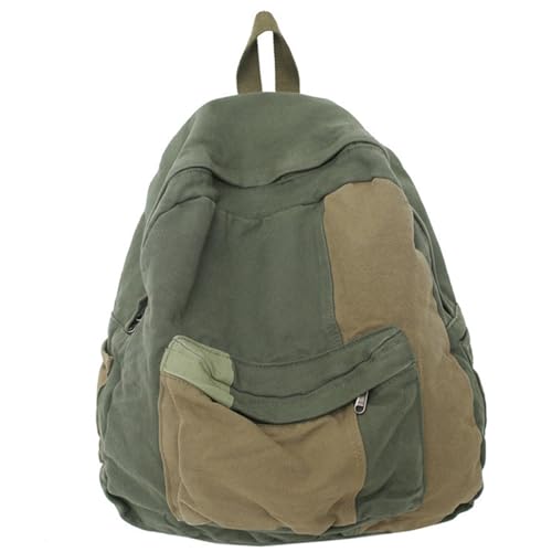 Sac à dos en toile vintage grunge bicolore léger pour les cours et les voyages