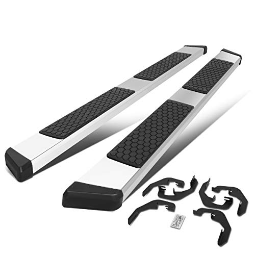 5.5 Inches Honeycomb Step Pad Side Nerf Bar Running Boards Compatible With Silverado Sierra 1500 2500Hd 3500Hd Extended Cab 07-19, Stainless Steel, Polished Chrome #TOP18