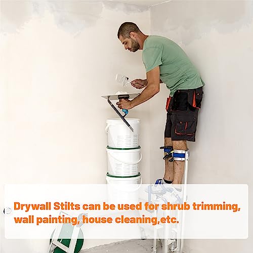 higehio 24\"-40\" Professional Drywall Stilts for Adults Adjustable Taping Paint Stilt Aluminum Tool Stilt for Painting Painter Taping,Blue - Thumbnail 6