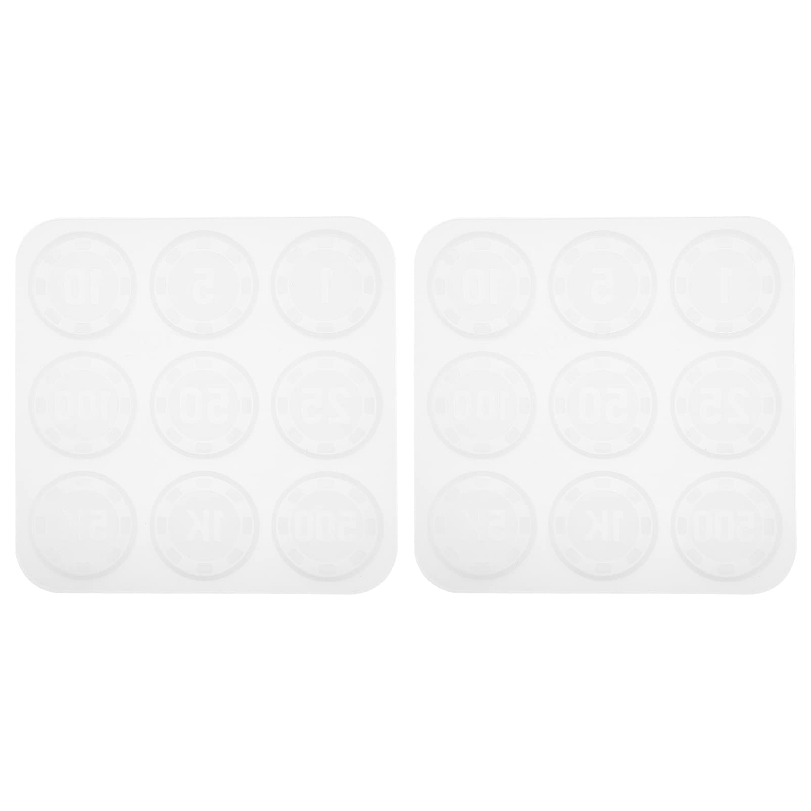 2pcs Poker Chip Resin Mold Silicone Gambling Chips Mold Chocolate Candy Mold