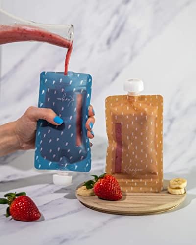 Reusable Baby Food Pouches Storage | Snacks | Purees, Apple Sauces, Smoothies | Ensemble de 6 pochettes alimentaires réutilisables 2