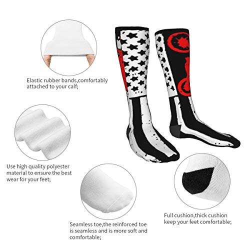 Usa Flag Dirtbike Motocross Men's And Women's Cotton Comfort Socks/Bags Outdoor Sports Competitive Hiking Hiking Socks #TOP5