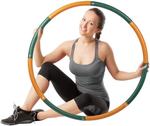 Ryno Tuff 2lb Weighted Hula Hoop for Adults with Thick Foam Padding, Bag & Jump Rope – 8 Section Weighted Fitness Hoop – Exercise Equipment for Home Gym Workouts to Burn Calories & Strengthen Muscles