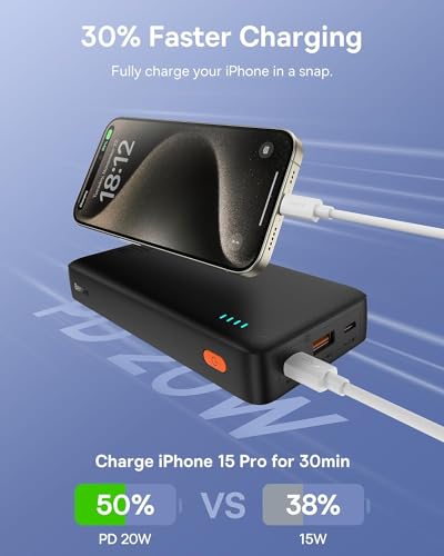 Image of Baseus Airpow Fast Charge Power Bank 20000mAh 20W Cluster Black (with Simple Series Containing Universal USB to Type-C 50cm Black