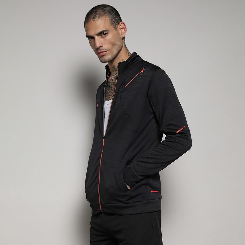 Image of CAHOOT Men's Jacket With Insert Pocket For Casual Wear | Hooded Neck | Long Sleeve | Zipper Closure | Polyester Jacket Crafted With Comfort Fit For Everyday Wear