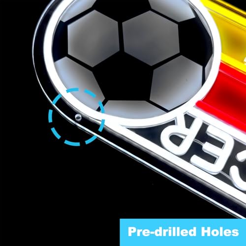 Soccer is Life Neon Sign,LED Neon Lights for Boy Teenager Soccer Lovers Room,Dimmable Led Neon Signs for Bedroom,Game Room,or Man Cave Decor,16.9x8.5 Inches. by iPuppy - Used condition - Image 5