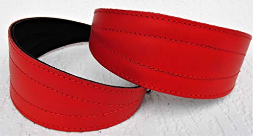 Podenco Greyhound Windhund - Halsband, Halsumfang 40-47cm/65mm Leder °ROT°(PL.9-10-626)