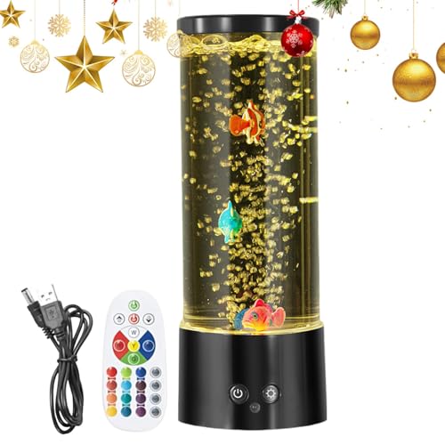 Lampe à bulles de poisson LED avec télécommande pour aquarium sensoriel