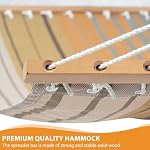 Lazy Daze Hammocks Quick Dry Hammock with Spreader Bar Textliene Fabric Double 2 Person Hammock with Chains Outdoor Patio Poolside Backyard Beach 450 lbs Capacity, Coffee Stripes