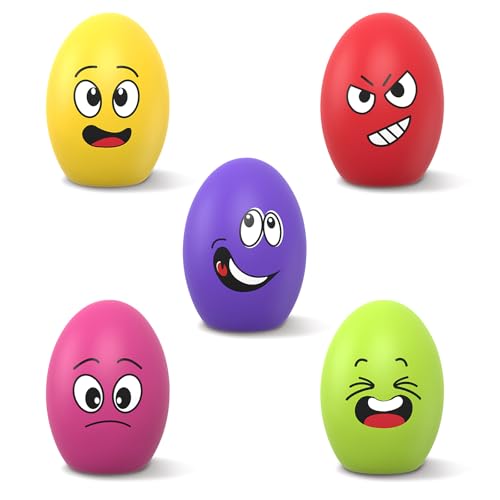 KrauzPet Squeaky Dog Toys, Soft Puppy Egg Balls, Funny Interactive Squeak Pet Chew Toy, [5 Pack] Fetch Play Balls Toy for Puppies Small Medium Breeds, 2.6"*1.8"