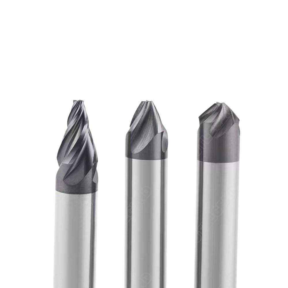 Broca enrutadora de chaflán, Fresado de chaflán HRC60, 90 Grados, 4 Flautas, avellanador Esquina carburo, Fresa Biselado, desbarbado, enrutador Ranura en V con Bordes 6mm(8X90A)