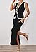 Pink Queen 2025 Women's 2 Piece Outfits V-Neck Sleeveless Top Bodycon Maxi Knit Skirt Sets with Split Black S