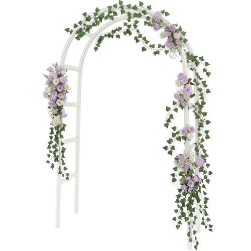 RUBFAC 7.8ft Metal Wedding Arch Frame, White...