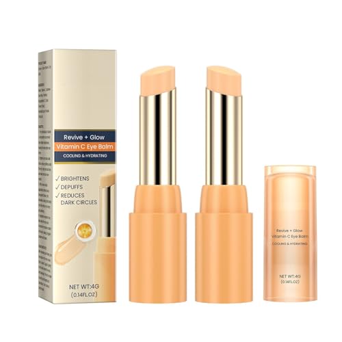 2 bálsamos de vitamina C para el cuidado de los ojos, para ojos radiantes, elimina las ojeras, reduce la hinchazón, hidratación las 24 horas, suaviza las líneas finas, adecuado para todo tipo de piel