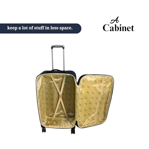 A-Cabinet-Cabin-Polyester-Soft-Sided-Trolley-Bag-for-TravelLuggageTSA-LockSustainable-8-Wheel-Suitcase-for-Men-Women-3-Years-Warranty-28-Inch-Blue