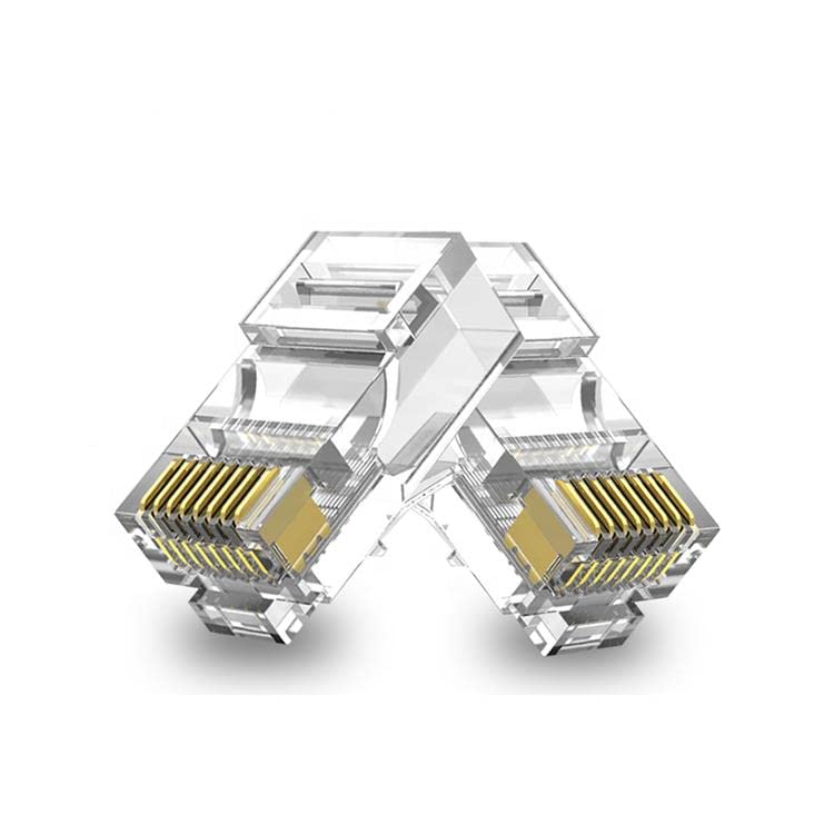 PrimeX Plus PX-CAT460 Cat6 RJ45 Konnektör, 100’lü Paket Cat6 Ethernet Jak Plug, Altın Kaplama 3 Tırnaklı RJ45 Kablo Ucu, Network LAN İnternet Kablosu Sonlandırma Konnektörü, Standart Cat6 Plug
