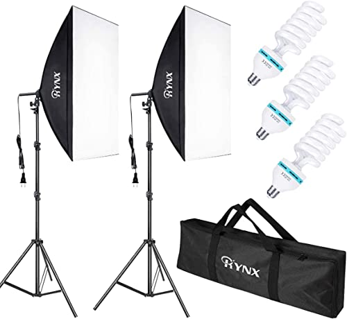 PIXETOOL Softbox fotostudio set 50 x 70cm Inclusief 2 flitsparaplu's - 2 Softbox studiolampen 4800 Lumen 3000-6000K - 2m verstelbaar statief x2