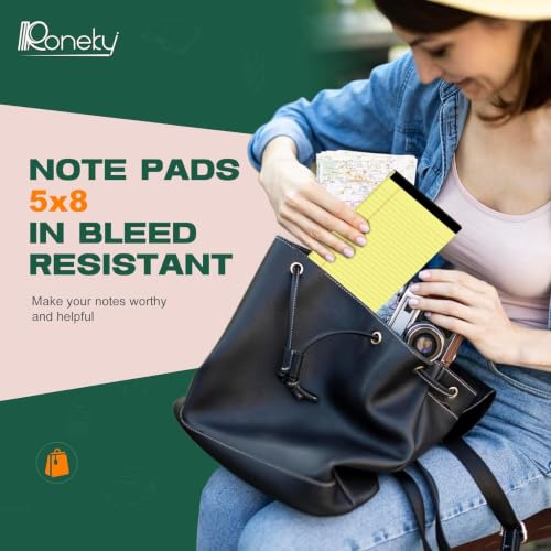 Image of Yellow Legal Pads 5x8 Notepads, 12 Pack Small Note Pads 5x8 College Ruled