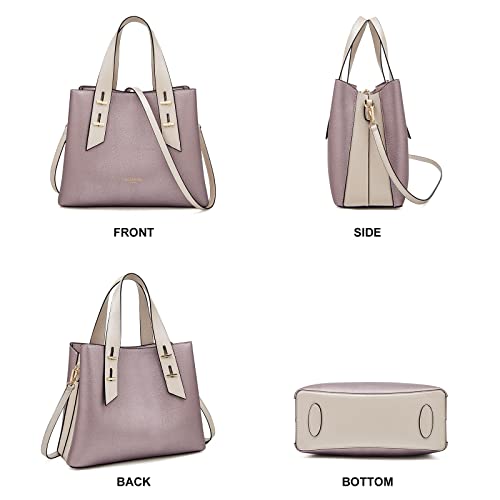 Image of LAORENTOU Women Crossbody Handbags Genuine Leather Satchel Handbags for Women Top-handle Shoulder Tote Purses