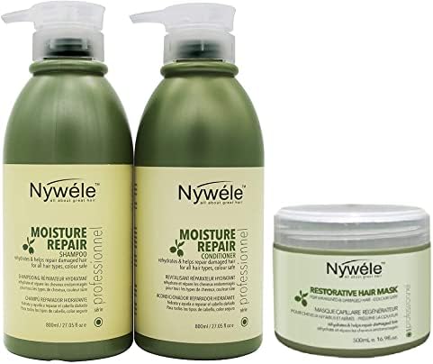 Nywele Professional Moisture Repair Shampoo & Conditioner 27oz and Hair Mask 16.9oz