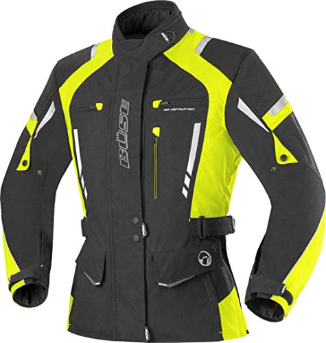 Büse Torino Pro  Chaqueta moto chaqueta chaqueta para mujer  negro/amarillo neón
