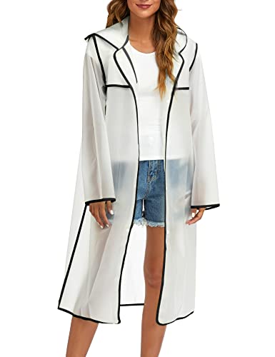 Image of Raincoats for Women Men Reusable Portable Waterproof EVA Long Rain Ponchos with Hoods