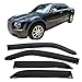 IKON MOTORSPORTS, Tape on External Window Visors Compatible with 2005-2010 Chrysler 300, 2005-2008 Dodge Magnum, Slim Style Acrylic Smoke Tinted 4PCS Sun Rain Shade Guard Wind Vent Air Deflector