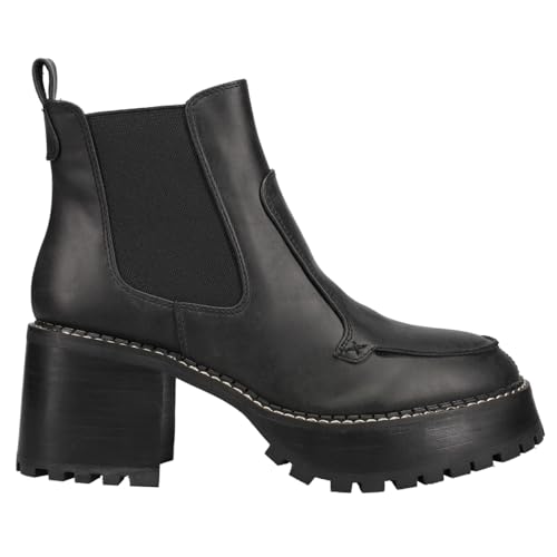 MIA Womens Easton Round Toe Platform Chelsea Casual Boots Ankle Mid Heel 2-3