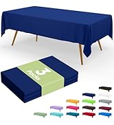 Smiry Disposable Table Cloth 3 Pack, 54 x 108 Inch Waterproof Plastic Tablecloth, Decorative Rect...