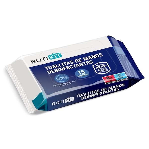 Toallitas de manos desinfectantes Botikit de Dia bolsa 15 unidades