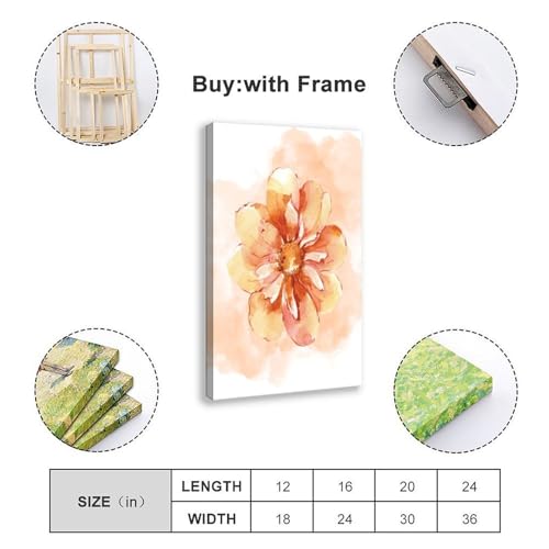 Impression botanique orange aquarelle grand format pour decoration murale