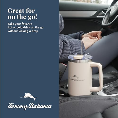 Image of Tommy Bahama 40oz Vacuum Insulated Water Bottle, Straw, Beige