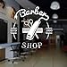 Mann Barber Shop Aufkleber ESTD Hacken Brot Aufkleber Haarschnitt Haarschneidemaschine Rasierer Poster Vinyl Wandkunst Aufkleber Dekor Fenster 40x40CM