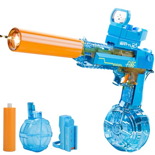 Britik Electric Water Guns for Kids Ages 4-8: Automatic Squirt Gun 32FT Long-Range Large Capacity Water Gun Ideal for Pool Party Beach and Backyard Battles Summer Outdoor Water Toy for Kids 8-12, Blue