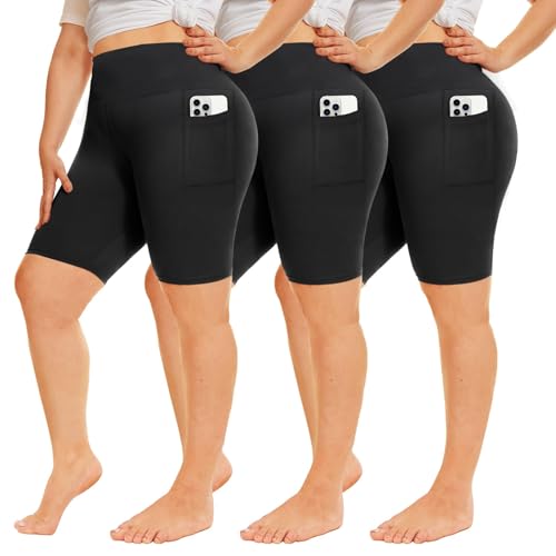 QGGQDD 3 Pack Plus Size Biker Shorts for Women – 8
