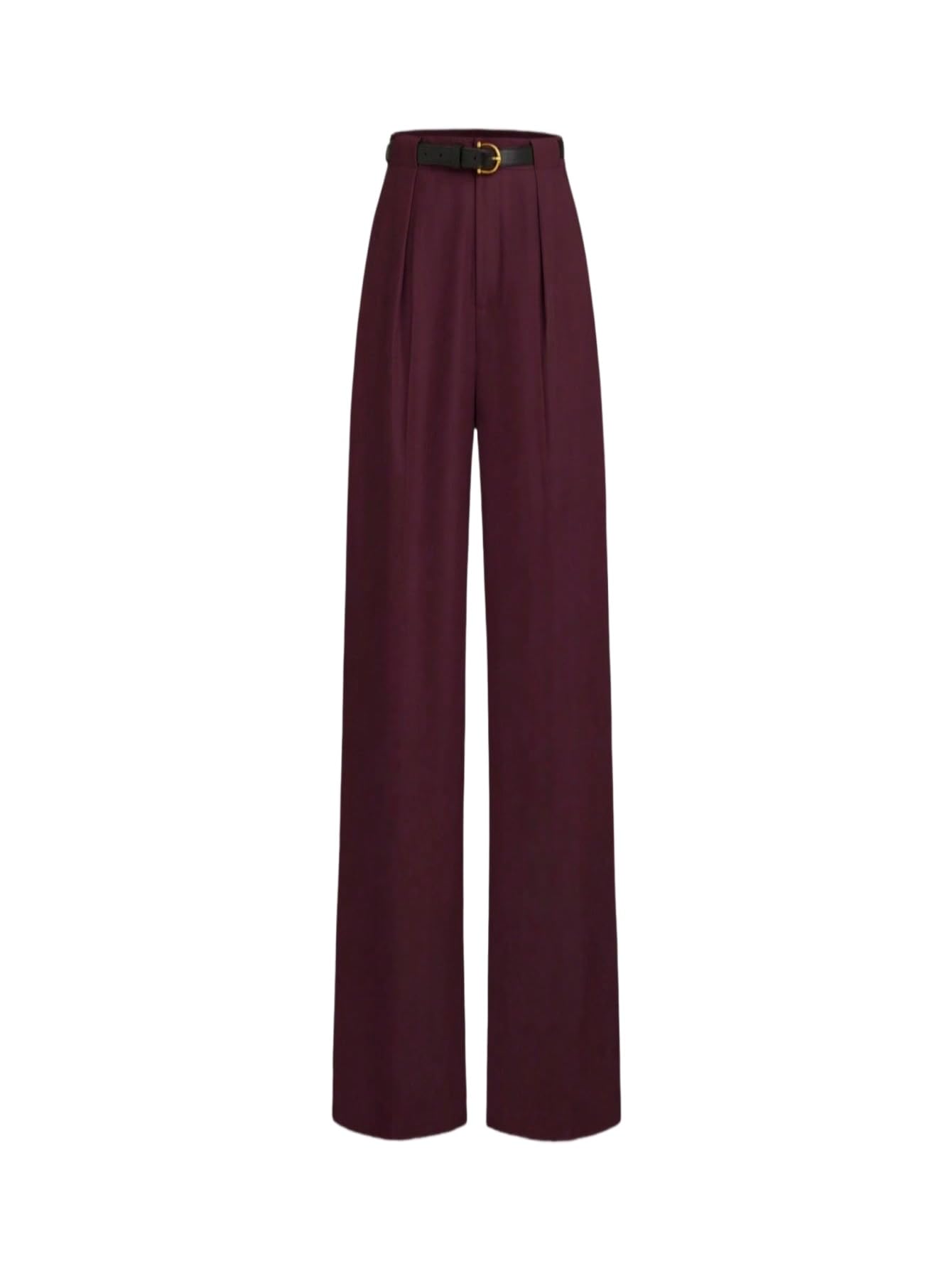 SOLY HUX Pantaloni da donna eleganti, a vita alta, per il tempo libero, con cintura, tinta unita, Palazzo, casual, per autunno